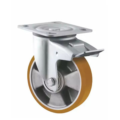 5 pulgadas 6 pulgadas 8 pulgadas de trabajo pesado ruedas de ruedas giratorias de estilo europeo núcleo de aluminio rueda de ruedas PU
