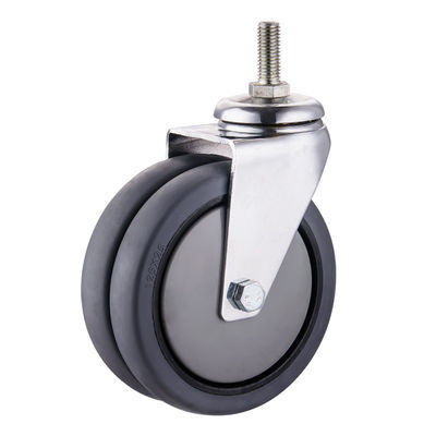 Rodillos de rueda de mandíbula TPR 75mm 100mm 125mm PU Rodillos de ruedas gemelas industriales