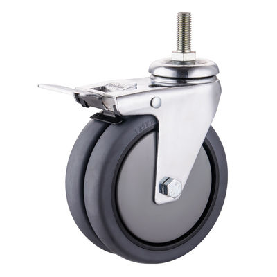 Rodillos de rueda de mandíbula TPR 75mm 100mm 125mm PU Rodillos de ruedas gemelas industriales