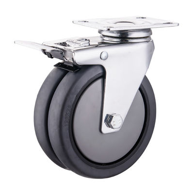 Rodillos de rueda de mandíbula TPR 75mm 100mm 125mm PU Rodillos de ruedas gemelas industriales