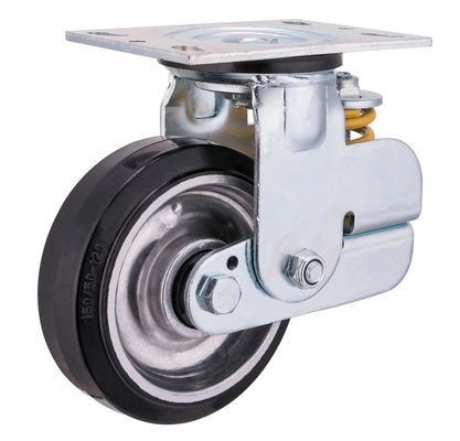 Cuadrícula de aluminio de caucho de resorte Cargado de ruedas de ricino 150 mm 200 mm de diámetro