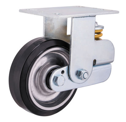 Cuadrícula de aluminio de caucho de resorte Cargado de ruedas de ricino 150 mm 200 mm de diámetro