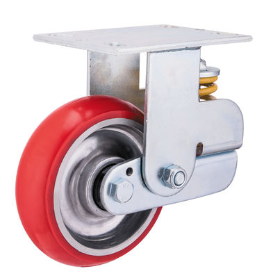 Cuadrícula de aluminio de caucho de resorte Cargado de ruedas de ricino 150 mm 200 mm de diámetro