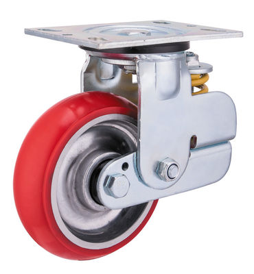 Cuadrícula de aluminio de caucho de resorte Cargado de ruedas de ricino 150 mm 200 mm de diámetro