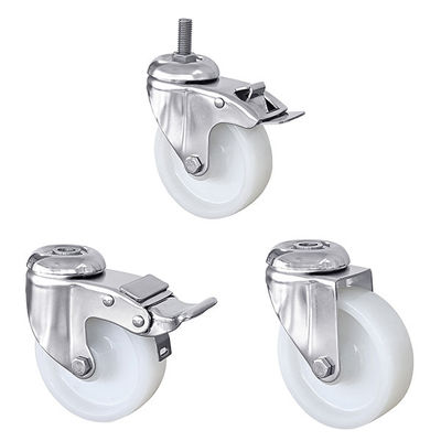 PA de acero inoxidable Placa de ruedas de ruedas de ruedas de ruedas de ruedas de trabajo medio roscado 75mm 125mm