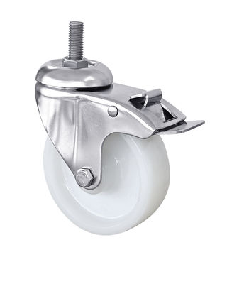 PA de acero inoxidable Placa de ruedas de ruedas de ruedas de ruedas de ruedas de trabajo medio roscado 75mm 125mm