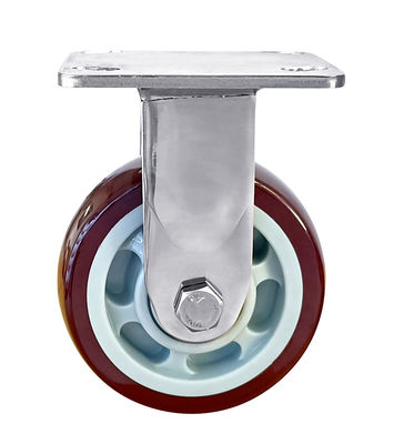 OEM ODM Casters de acero inoxidable Casters de rueda de poliuretano rojo de trabajo pesado