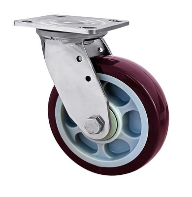 OEM ODM Casters de acero inoxidable Casters de rueda de poliuretano rojo de trabajo pesado
