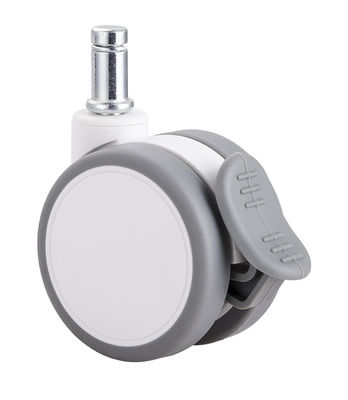 2.5 pulgadas Blanco Silencioso Roda Roda con Placa superior / Freno único