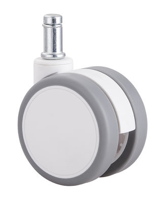 2.5 pulgadas Blanco Silencioso Roda Roda con Placa superior / Freno único