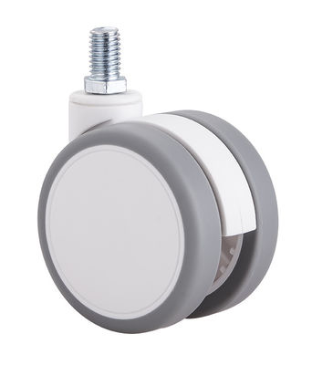 2.5 pulgadas Blanco Silencioso Roda Roda con Placa superior / Freno único