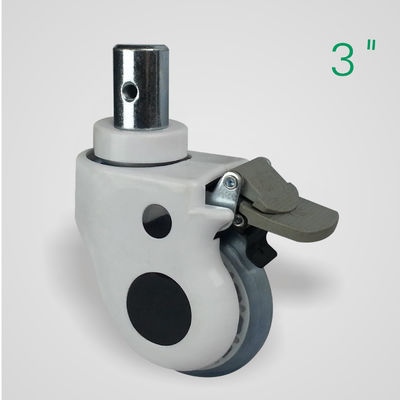 Ruedas de ruedas médicas de base plana, ruedas de ruedas gemelas con frenos