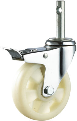 Rueda giratoria para muebles de PP con vástago roscado de 3/4/5 pulgadas